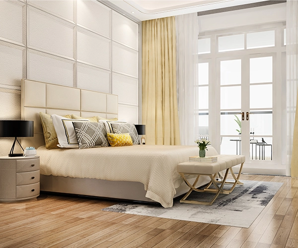 Cortinas en Leganés 1 Dormitorio elegante con textiles y cortinas a medida